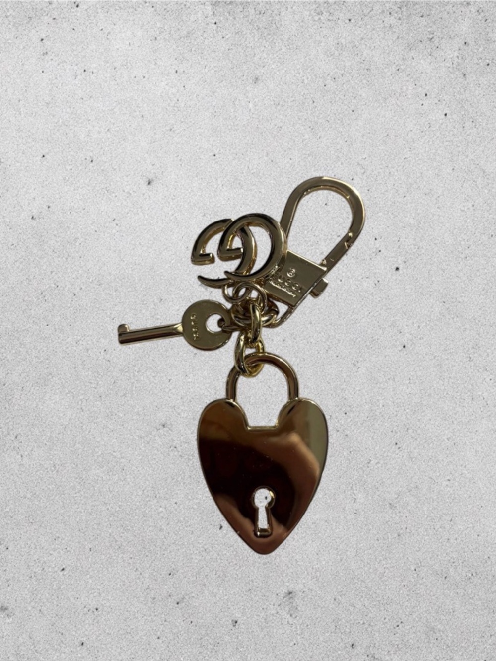 Gucci Red Heart Lock Keychain with Gold Hardware - Picture 2 of 4